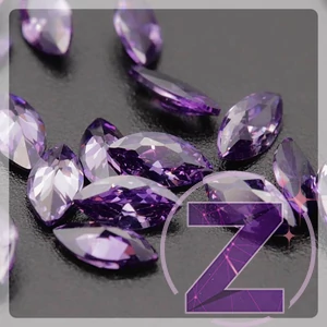 Kép 2/2 - cirkónia ékszerkő zabszem formában amethyst színben