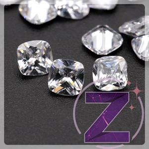 Kép 1/2 - cirkónia ékszerkő négyzet formában crystal színben