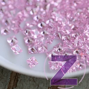 Kép 1/3 - cirkónia ékszerkő négyzet formában light rose színben