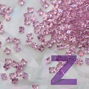 Kép 2/3 - cirkónia ékszerkő négyzet formában light rose színben