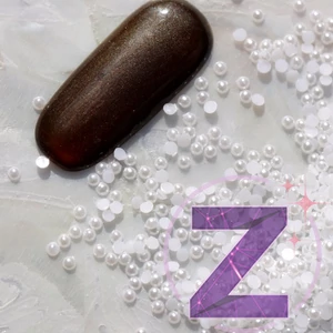 Kép 2/2 - félgyöngy körömdísz 1.5mm méretben fehér színben