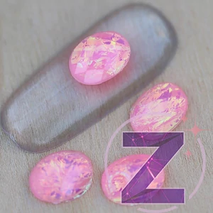 Kép 1/2 - zodiac körömdekoráció fekete ovális forma pink színben