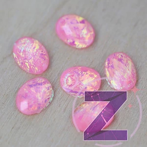 Kép 2/2 - zodiac körömdekoráció fekete ovális forma pink színben