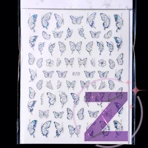 Kép 1/4 - körömmatrica 3D butterfly silver