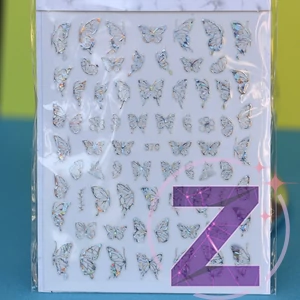Kép 3/4 - körömmatrica 3D butterfly silver