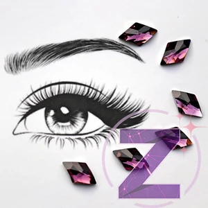 Kép 1/2 - ragasztható smink dísz akril rombusz formában light amethyst színben