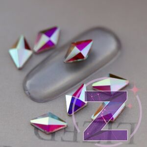 Kép 1/2 - strassz formakő rombusz crystal ab színben