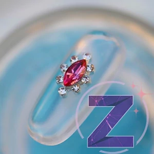 Kép 1/2 - zodiac körömékszer rózsaszín kővel