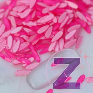 Kép 3/3 - csepp alakú formakő üveg körömdísz neon pink
