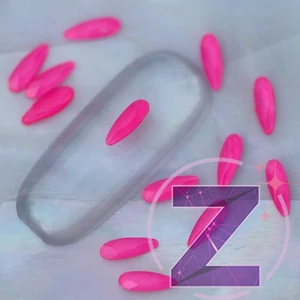 Kép 1/3 - csepp alakú formakő üveg körömdísz neon pink
