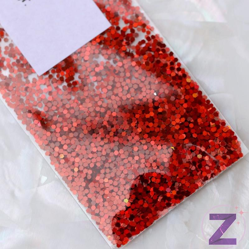 körömdíszítő mini flitter piros színjátszó színben