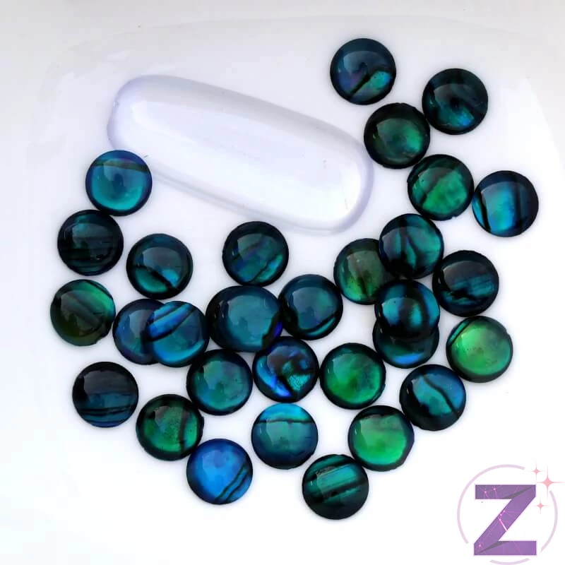 Kagyló körömdísz kékes-zöld 6mm