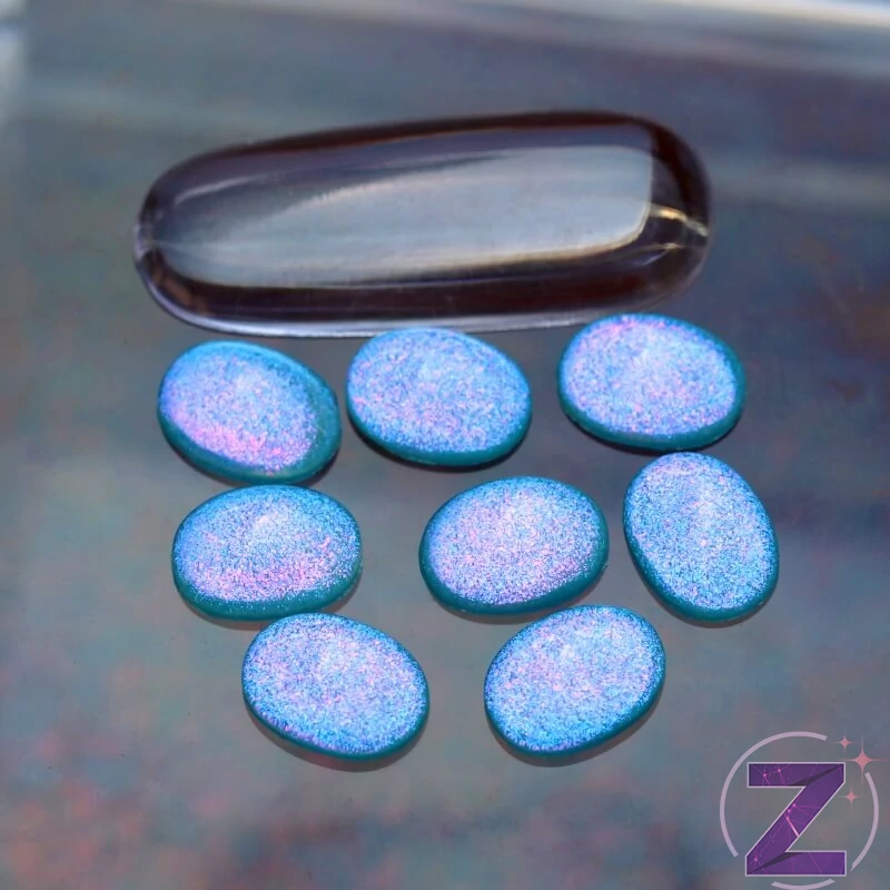 Ovális műanyag körömdekoráció, aquamarine 8*6mm