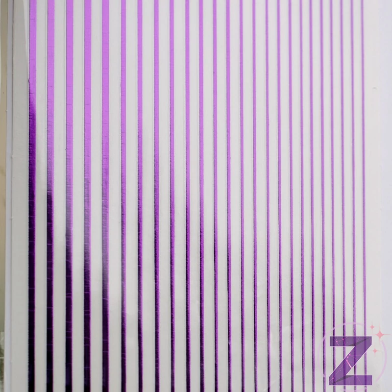 körömmatrica ragasztható purple csíkok