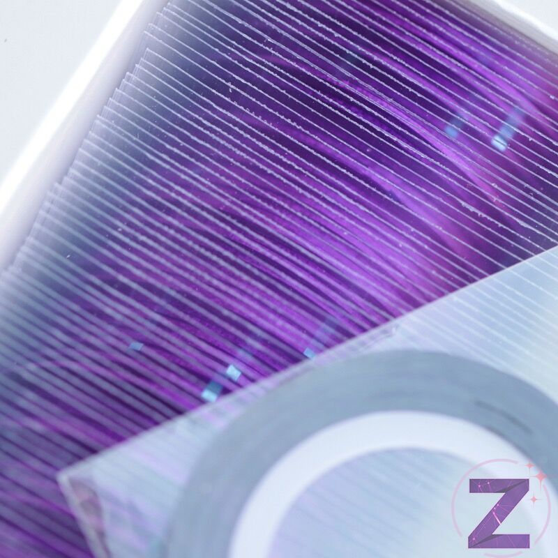 körömdíszítő szalag 1mm purple ab