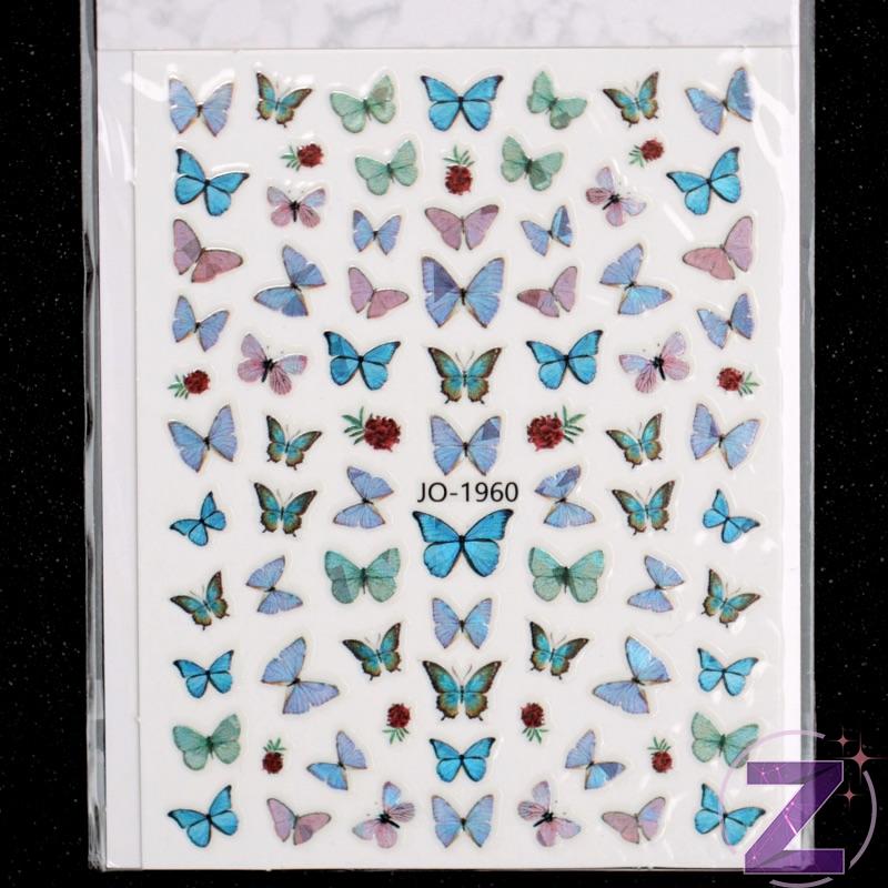 körömmatrica 3D butterfly