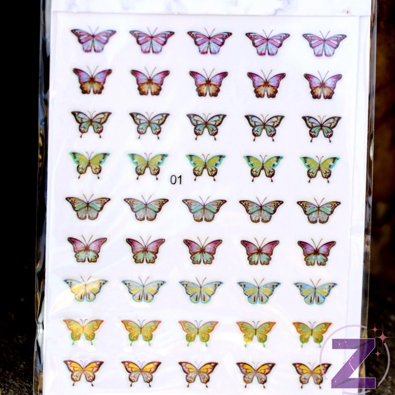 körömmatrica 3D butterfly