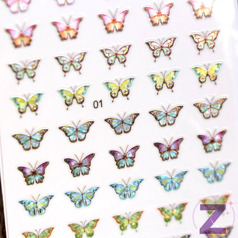 körömmatrica 3D butterfly
