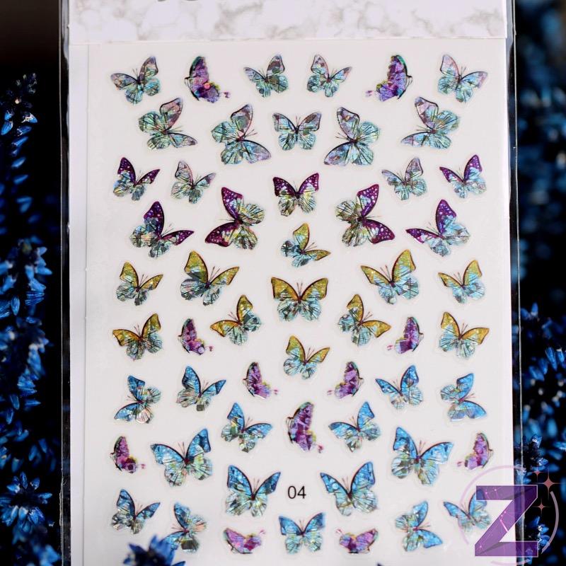 körömmatrica 3D butterfly