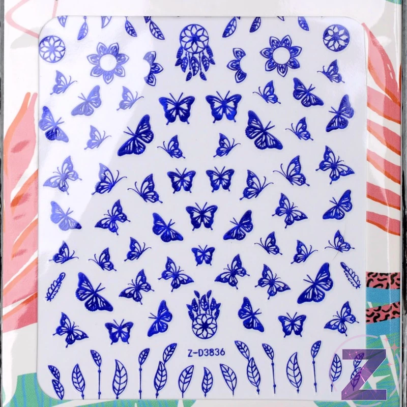 körömmatrica 3D butterfly sapphire