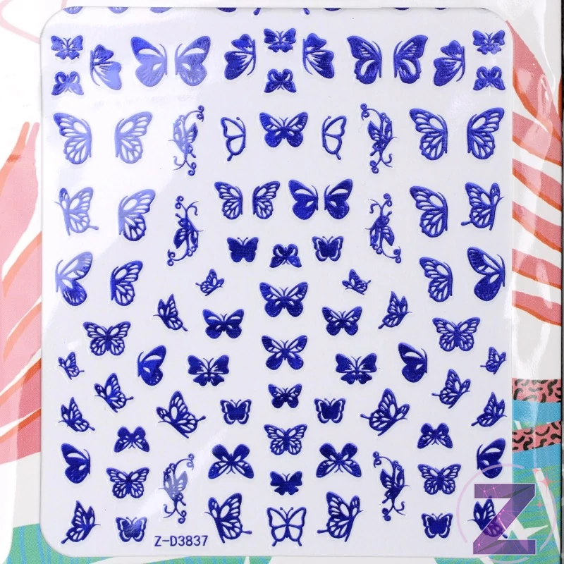 körömmatrica 3D butterfly sapphire
