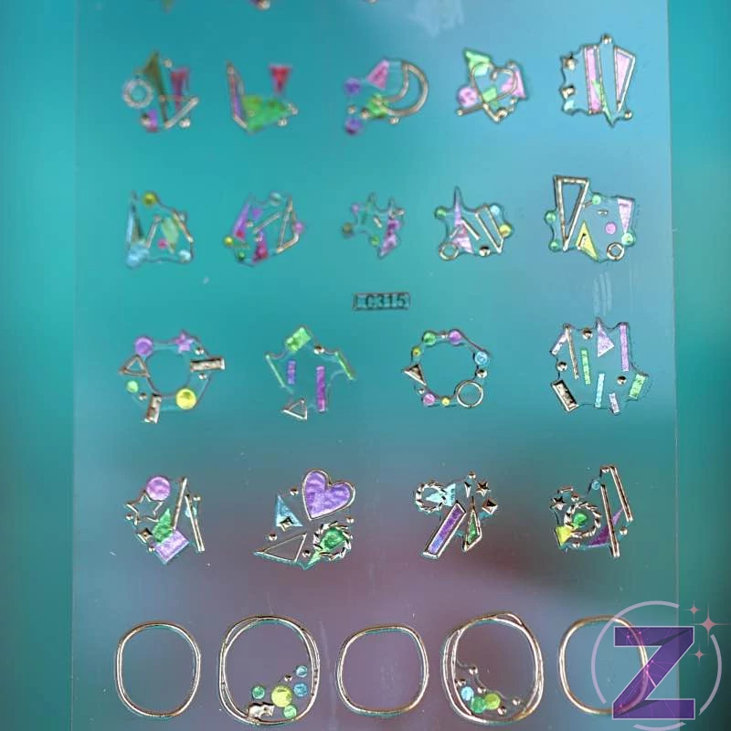 körömmatrica 3D változatos formákkal