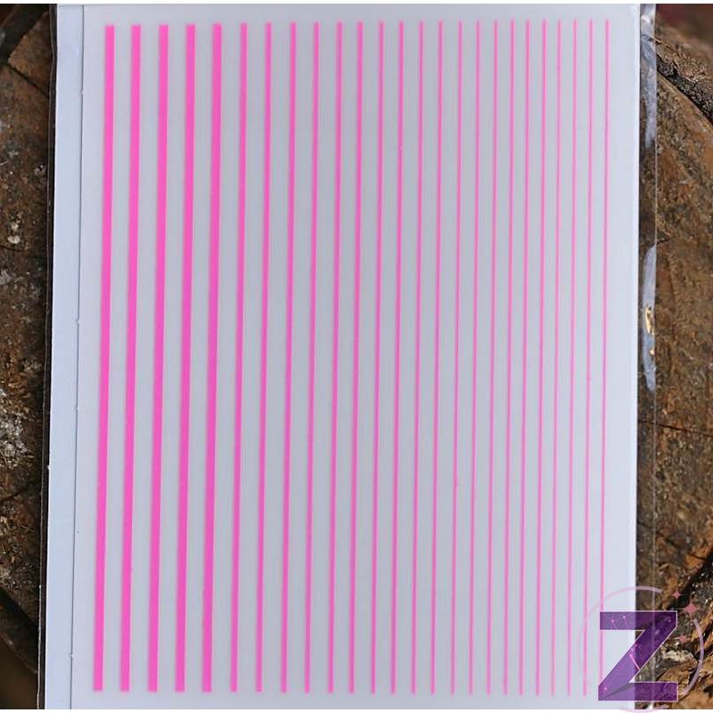 körömmatrica ragasztható neon pink csíkok