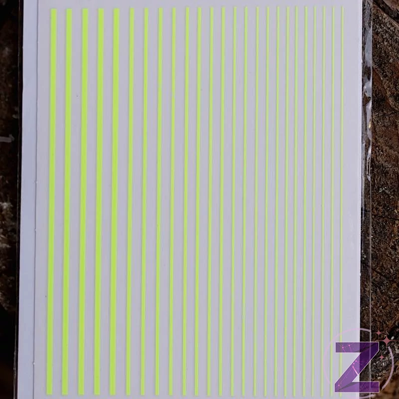 körömmatrica ragasztható neon sárga csíkok