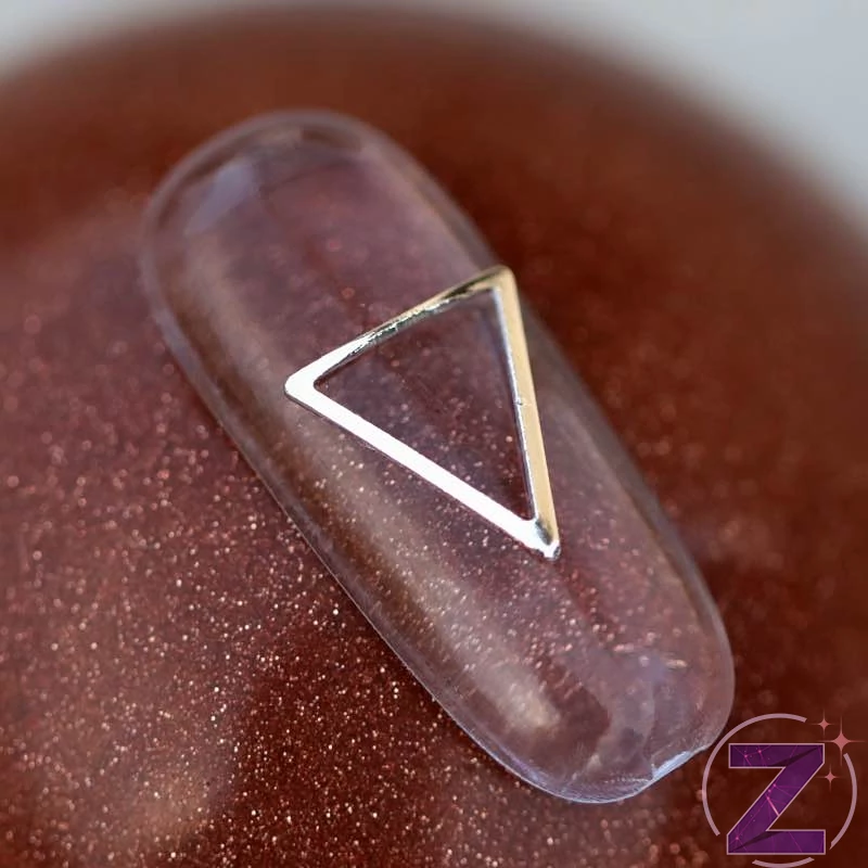 zodiac szegecs körömdísz rose gold háromszög