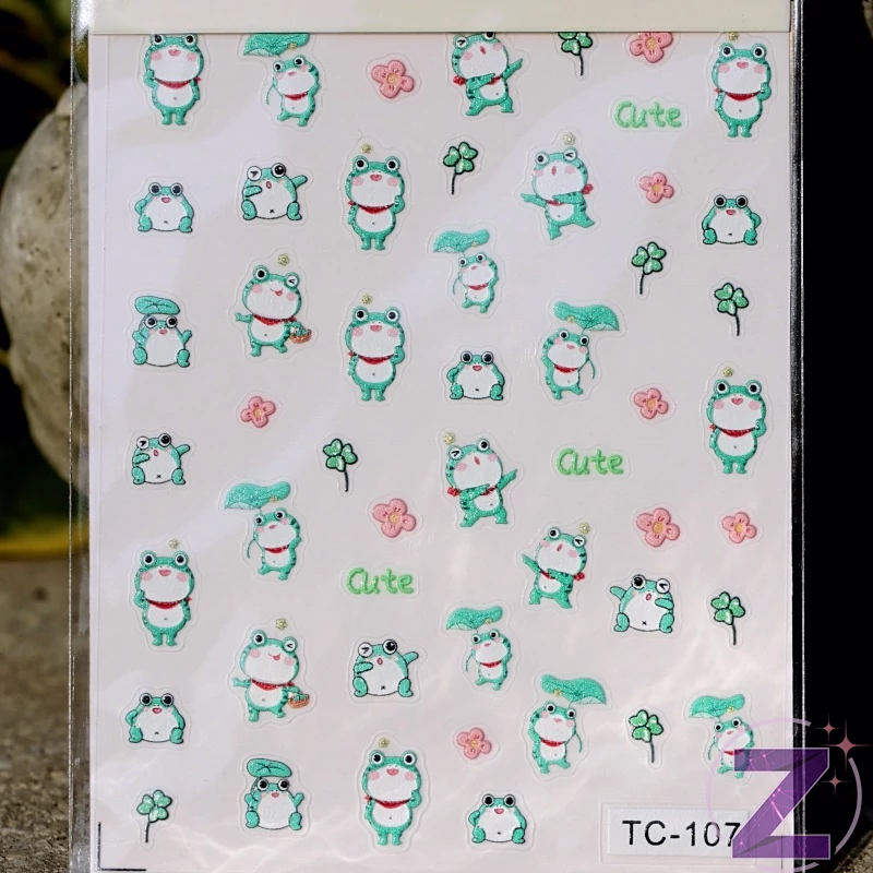 5D Cute Frog körömmatrica