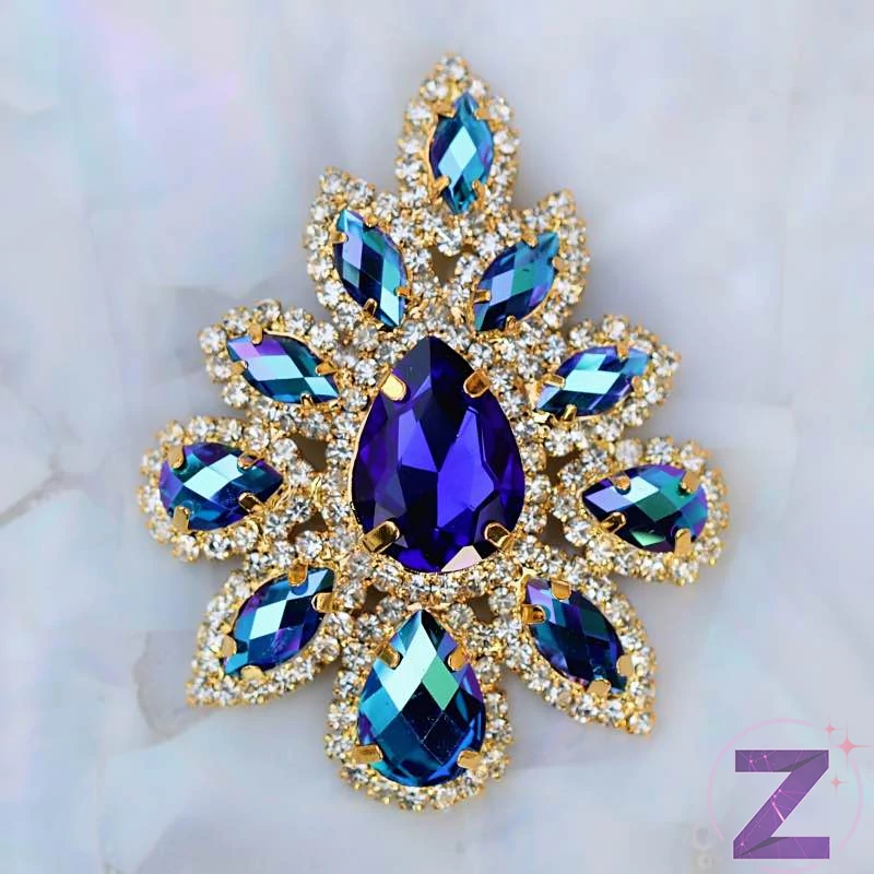 varrható nagyméretű ruhadísz arany-sapphire