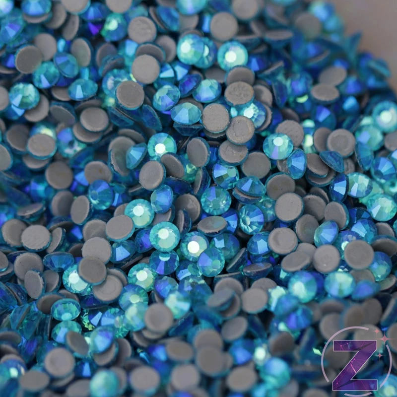 vasalható strasszkő ss16 méretben aquamarine ab színben