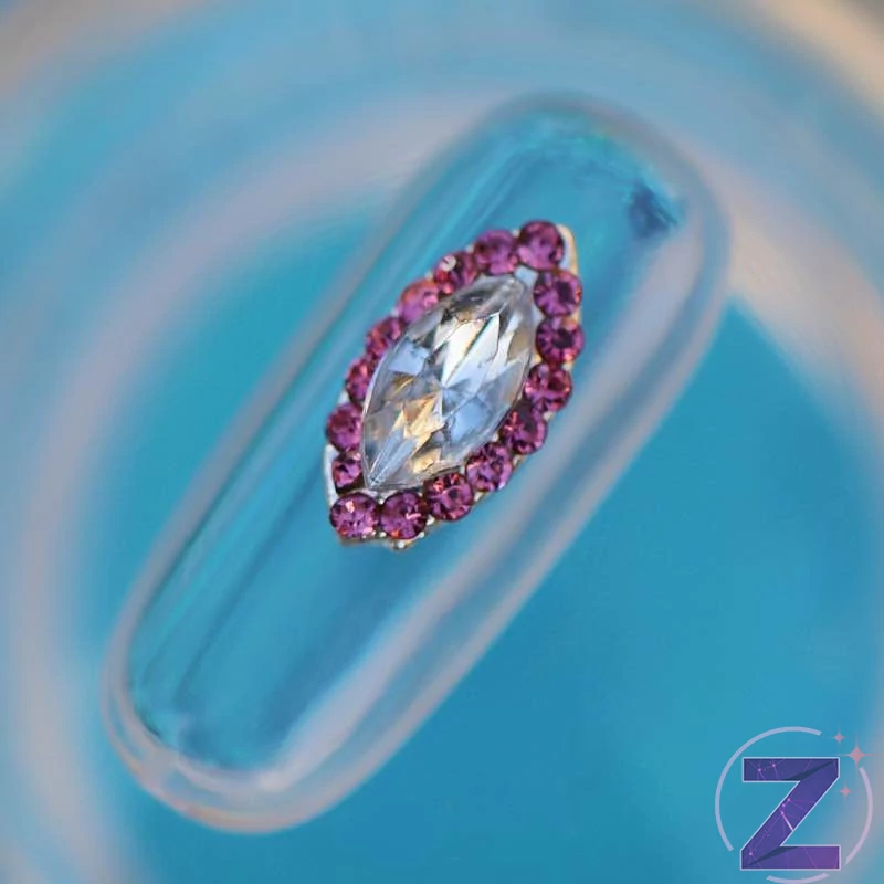 zodiac körömékszer rózsaszín kővel