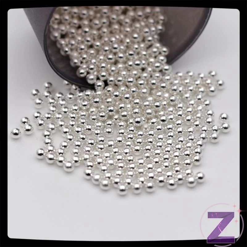 fém szórógyöngy ezüst színben 2.0 mm átmérőben